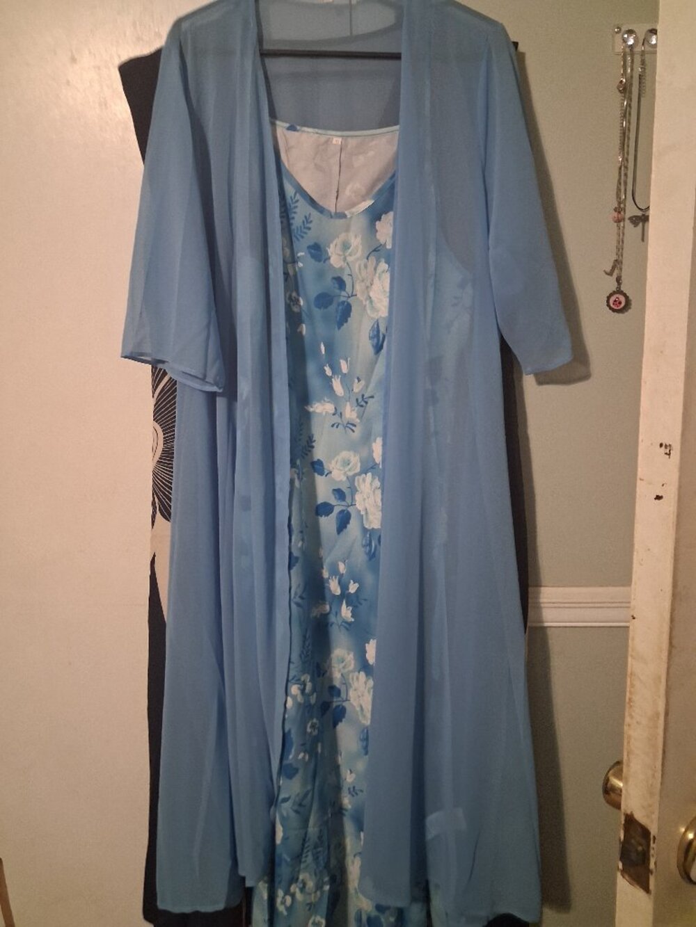 Light blue flowing dress